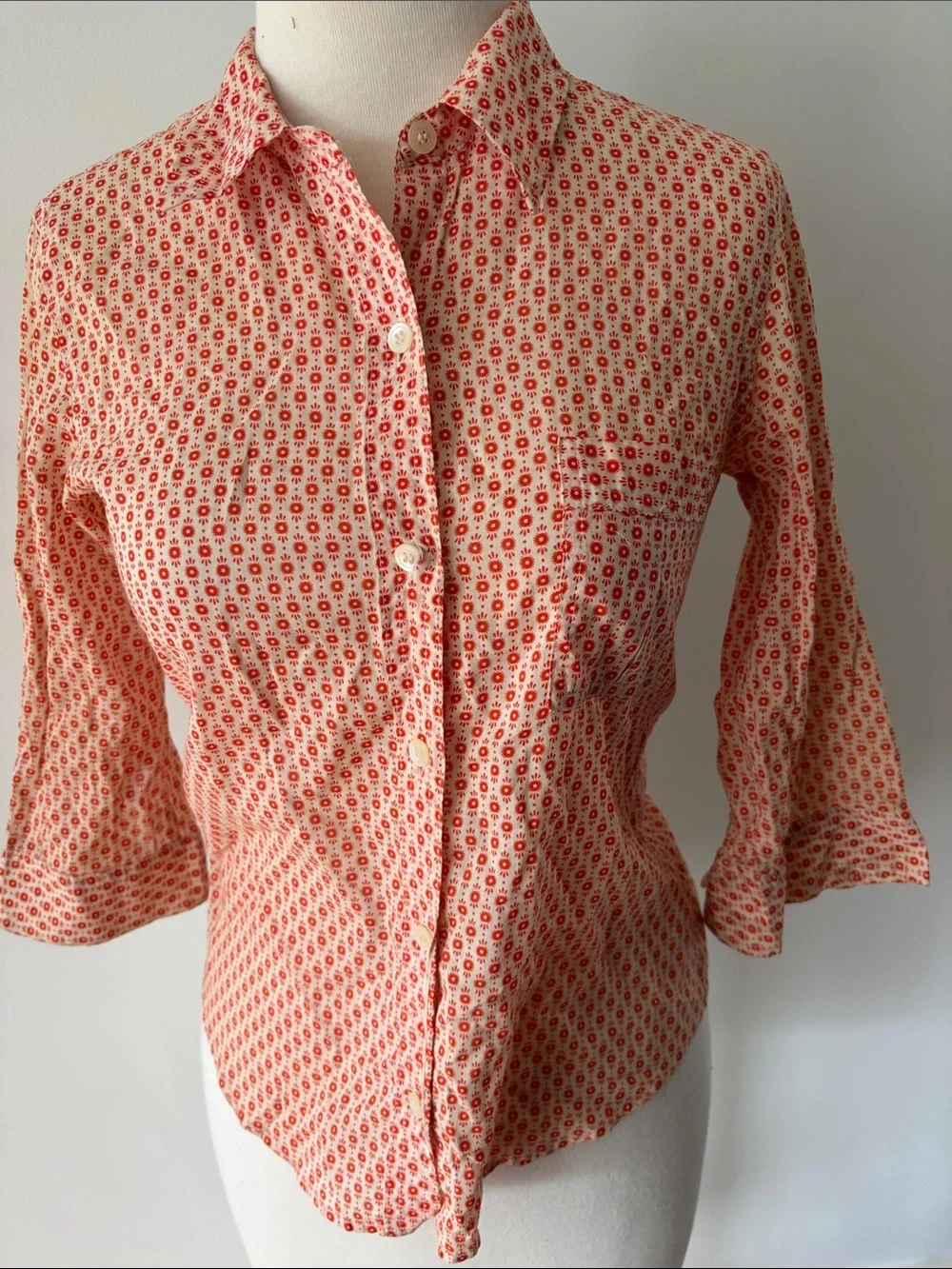 J.Crew women’s 3/4 sleeve cotton shirt